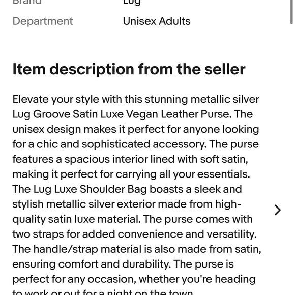 NWT Lug Groove Metallic Silver Shoulder Bag - Picture 5 of 5